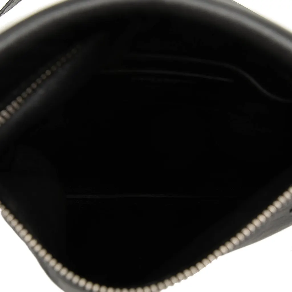 Saint Laurent Antiqued Lambskin Sid Flat Crossbody Black Leather Very good - Model View