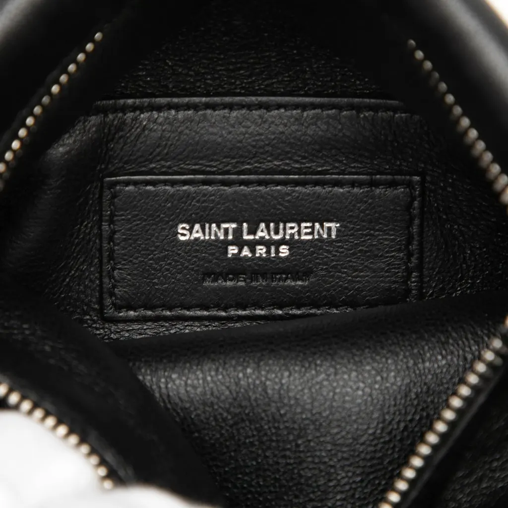 Saint Laurent Antiqued Lambskin Sid Flat Crossbody Black Leather Very good - Box View