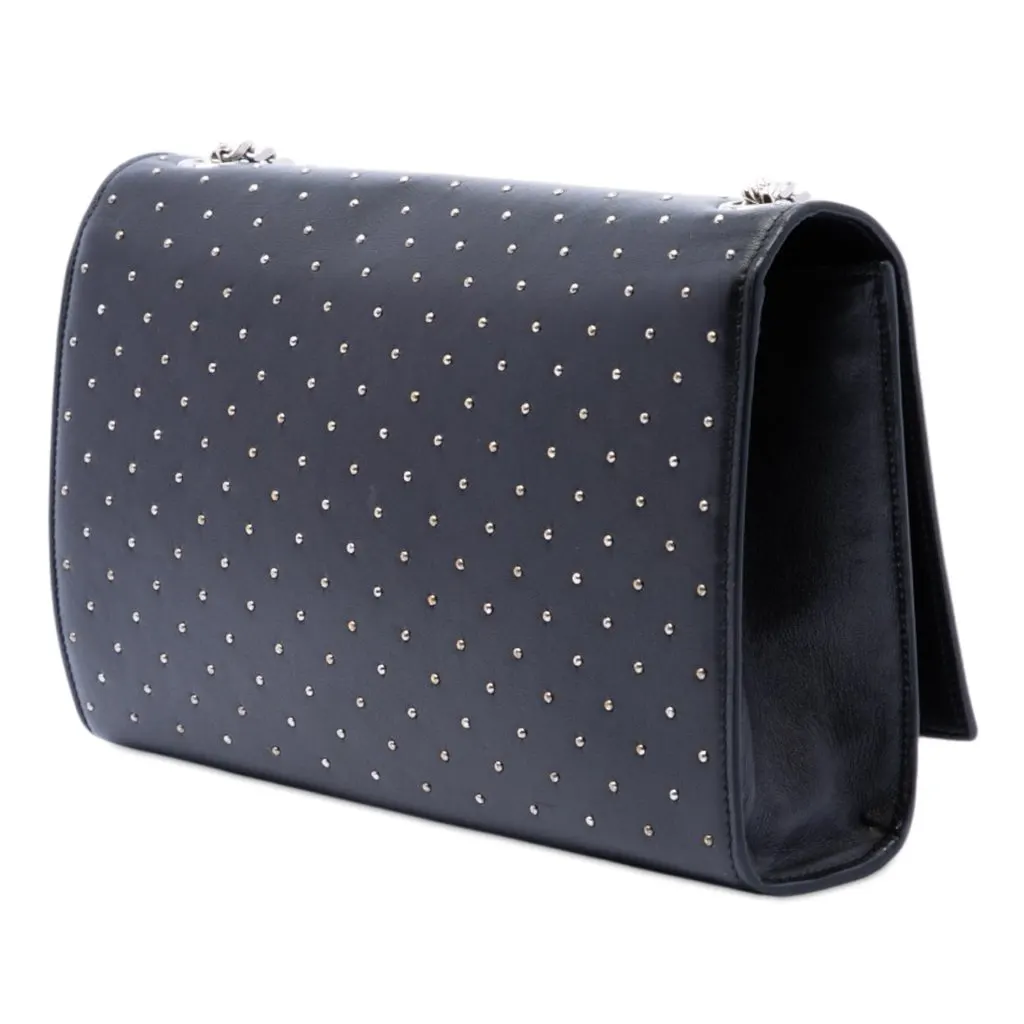 Saint Laurent Medium Studded Calfskin Monogram Kate Crossbody Black Leather Very good - Back View