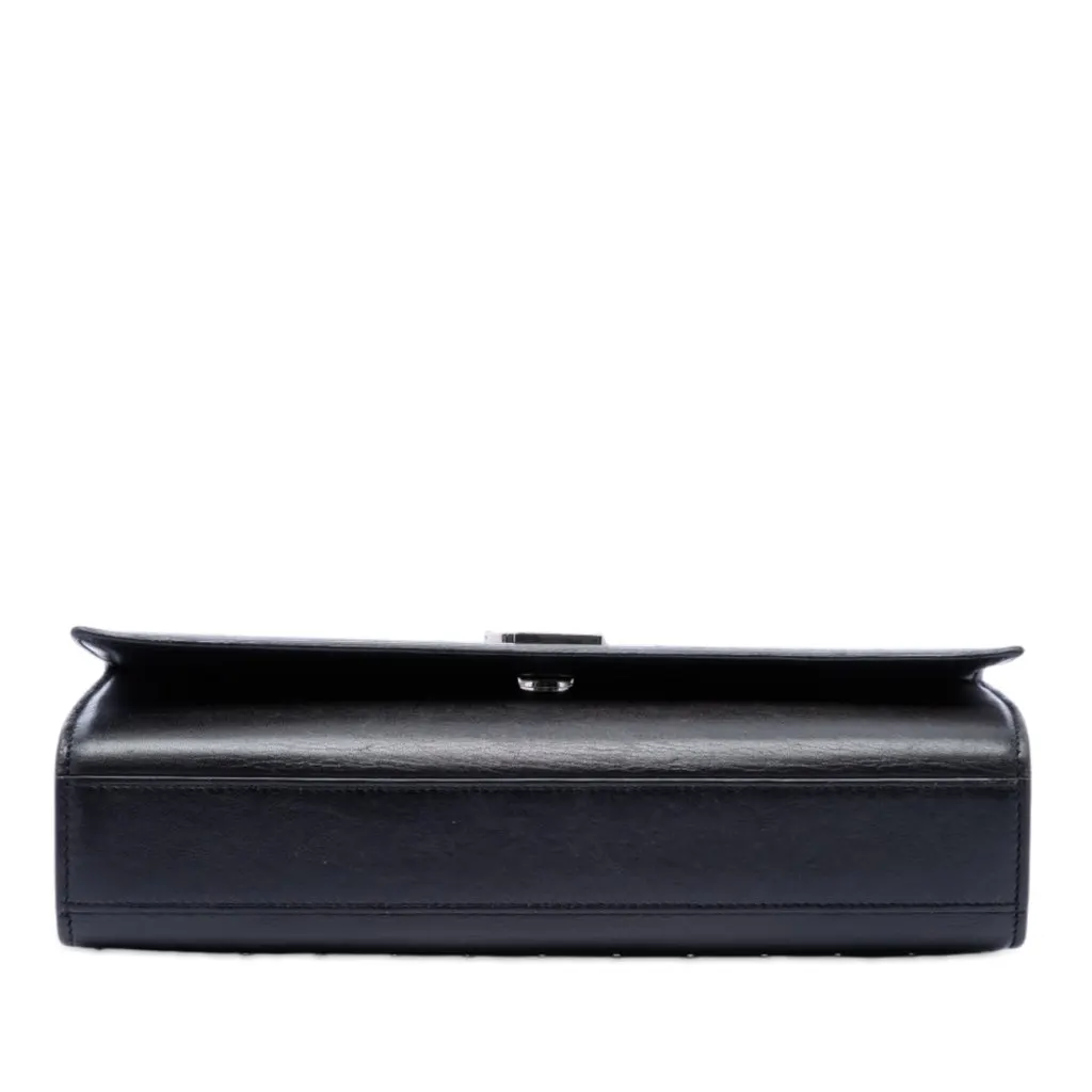 Saint Laurent Medium Studded Calfskin Monogram Kate Crossbody Black Leather Very good - Inside View