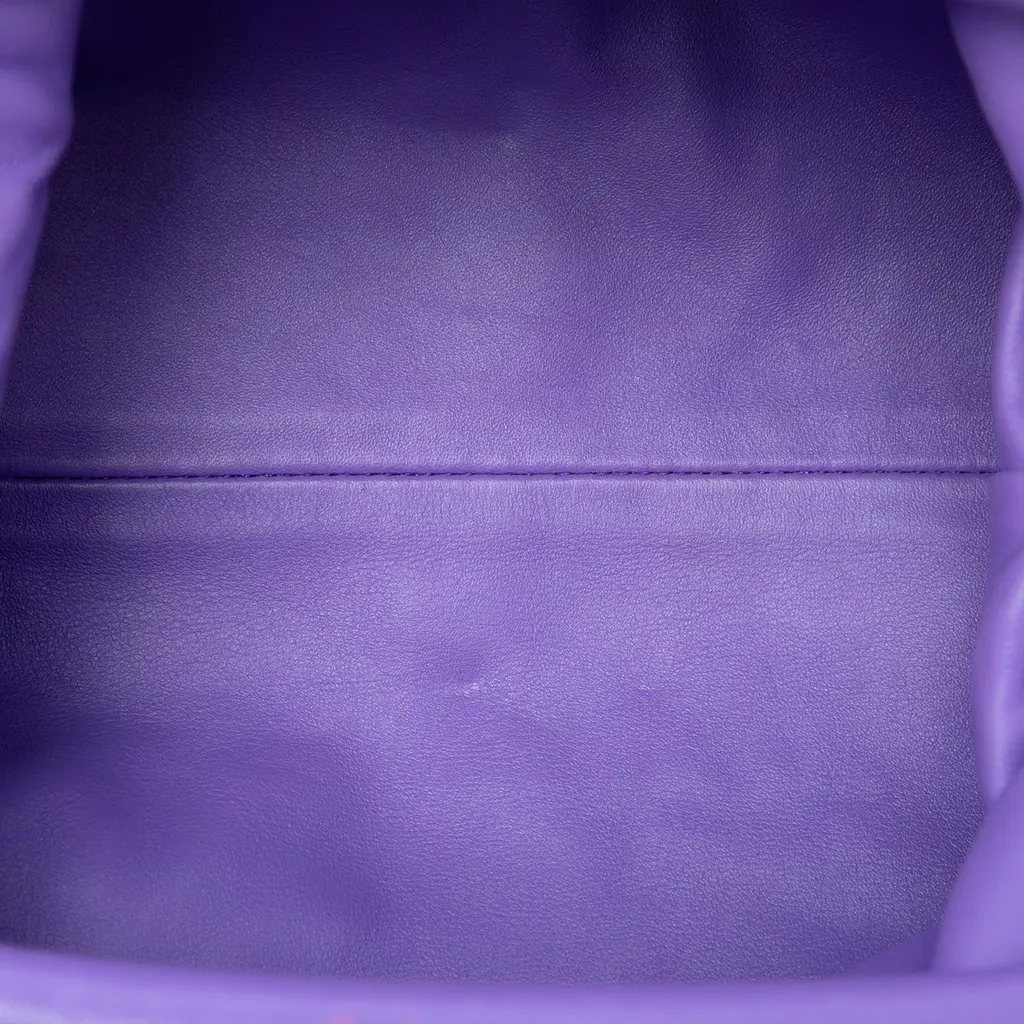 Bottega Veneta Lambskin The Mini Pouch Crossbody Purple Leather Very good - Model View