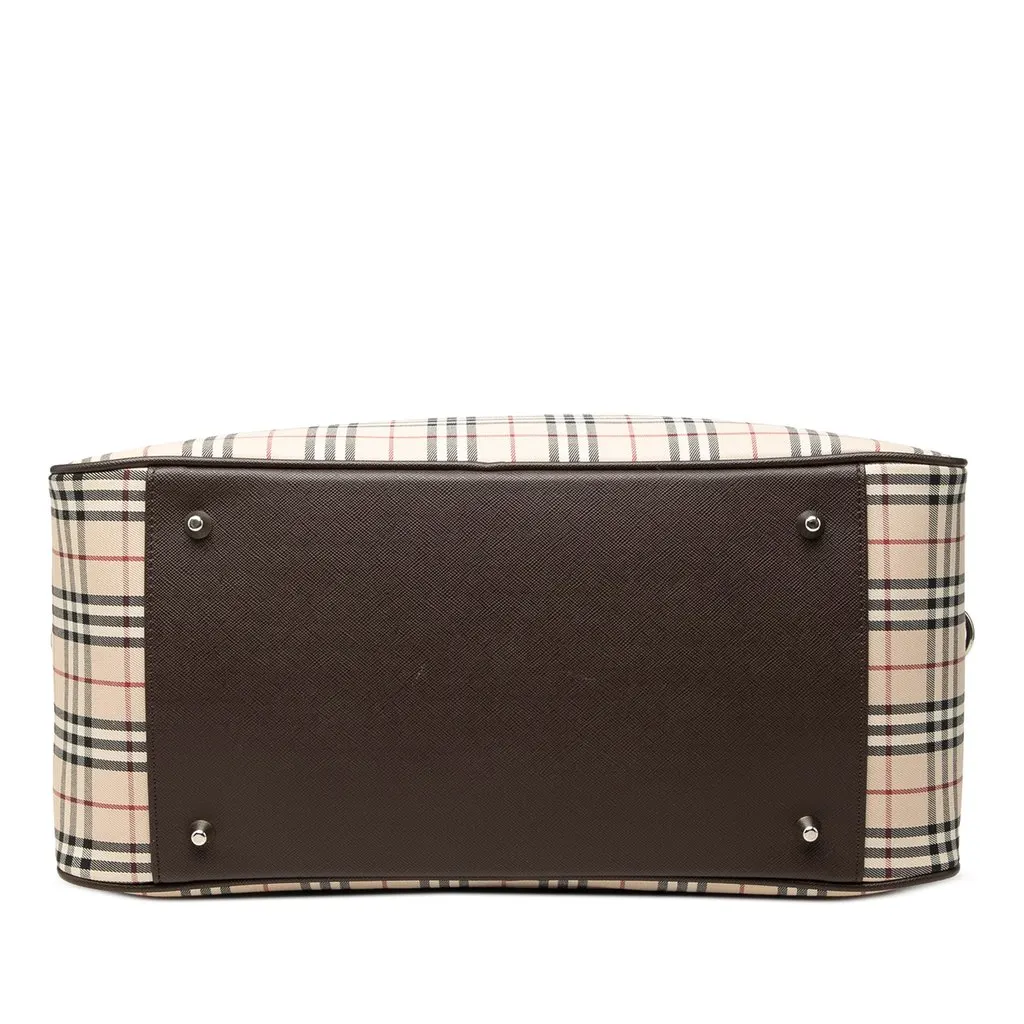 Burberry House Check Canvas Boston Bag Beige Canvas Very good - Inside View