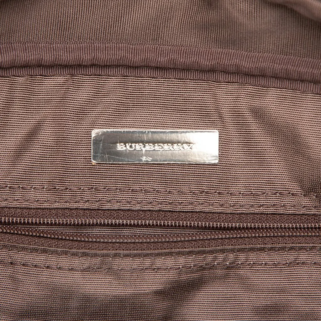 Burberry House Check Canvas Boston Bag Beige Canvas Very good - Box View