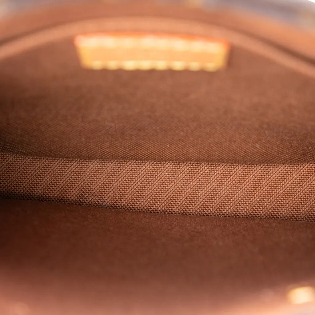 Louis Vuitton Monogram Petit Sac Plat Brown Canvas Good - Model View