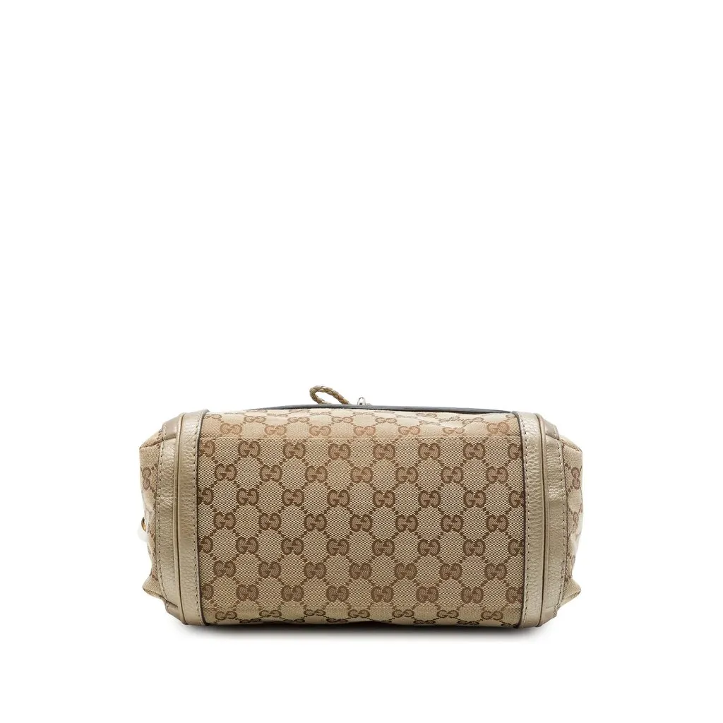 Gucci GG Canvas Bella Flap Satchel Beige Canvas Very good - Inside View