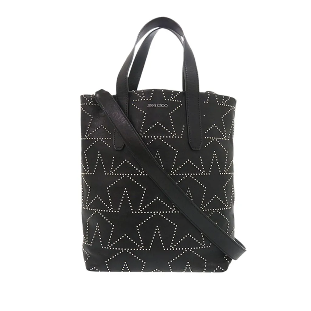 Jimmy Choo Leather Star Studded Sofia Tote Black Leather Very good - Front View