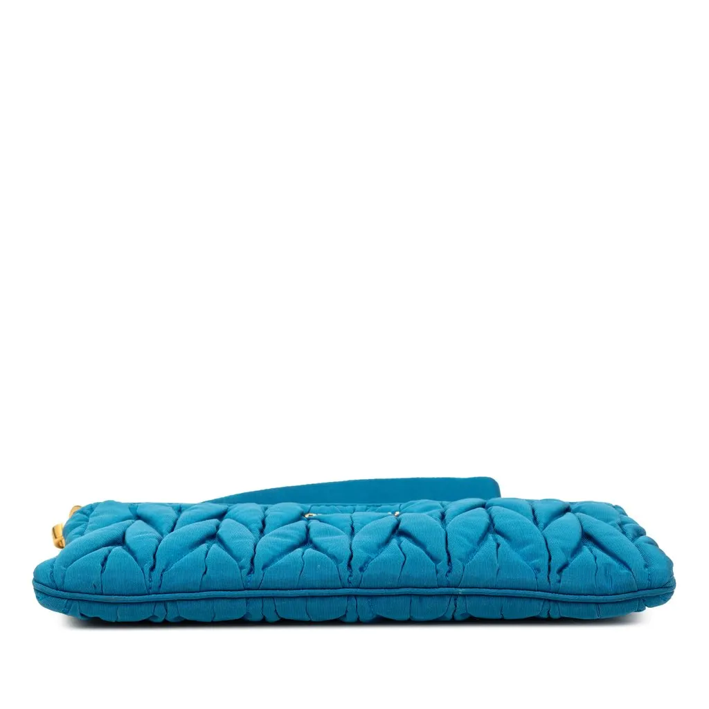Miu Miu Matelasse Nylon Clutch Blue Very good - Inside View