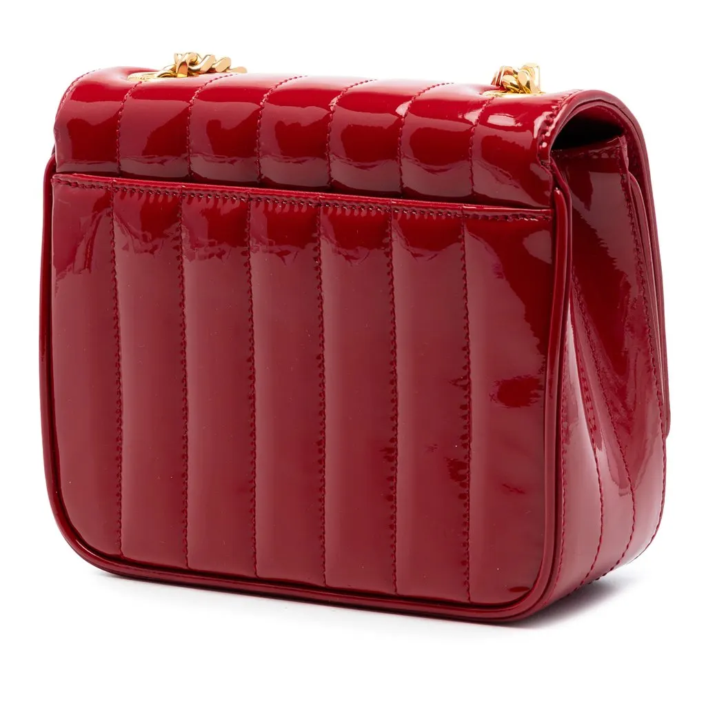 Saint Laurent Small Patent Monogram Vicky Chain Bag Red Leather Very good - Back View