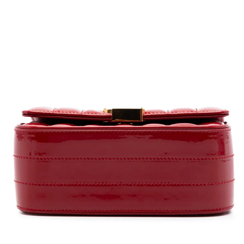 Saint Laurent Small Patent Monogram Vicky Chain Bag Red Leather Very good - Inside View