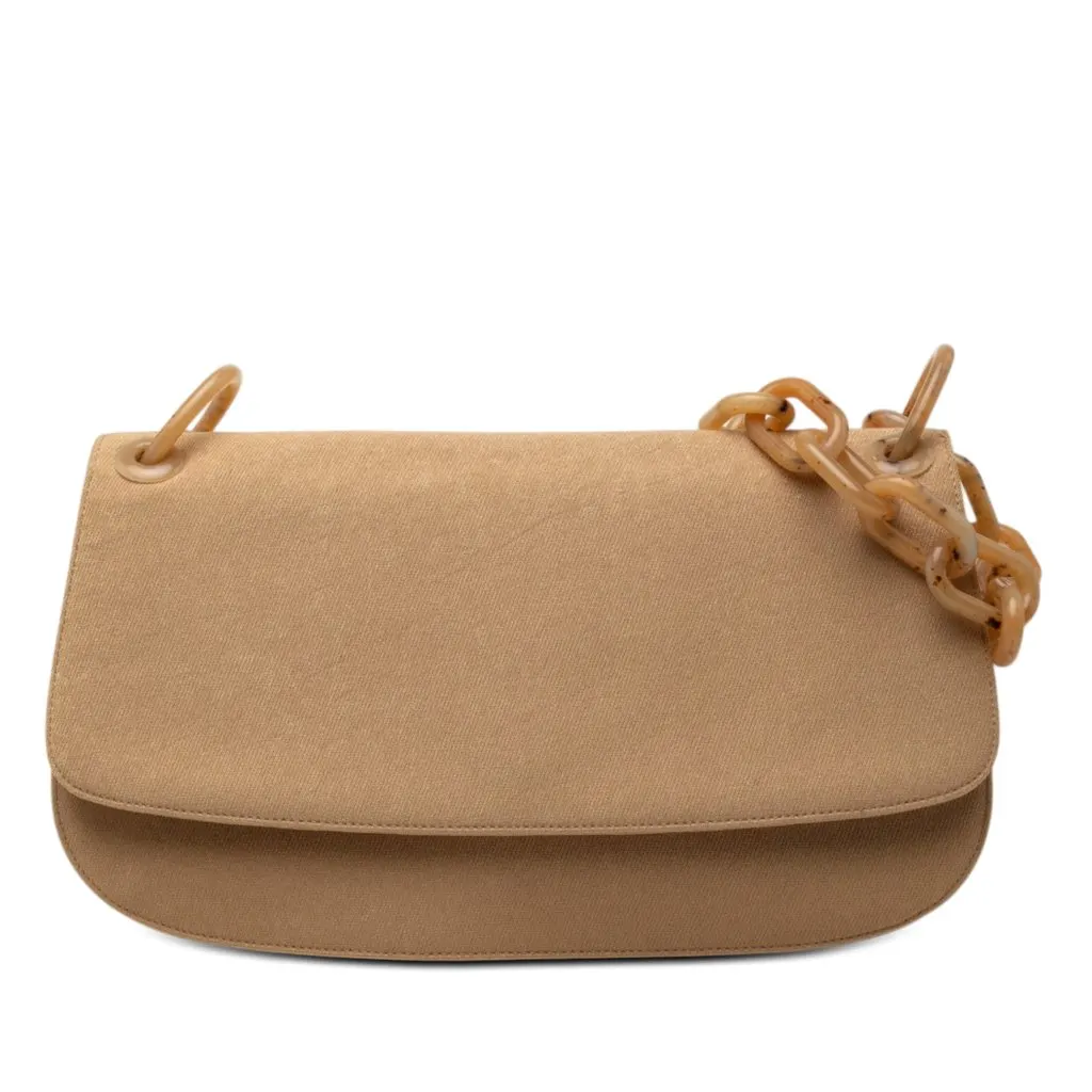 Prada Canvas Resin Chain Shoulder Bag Brown Very good - Front View