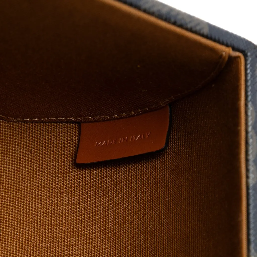 Celine Triomphe Coated Canvas Round Box Handbag Brown Good - Box View