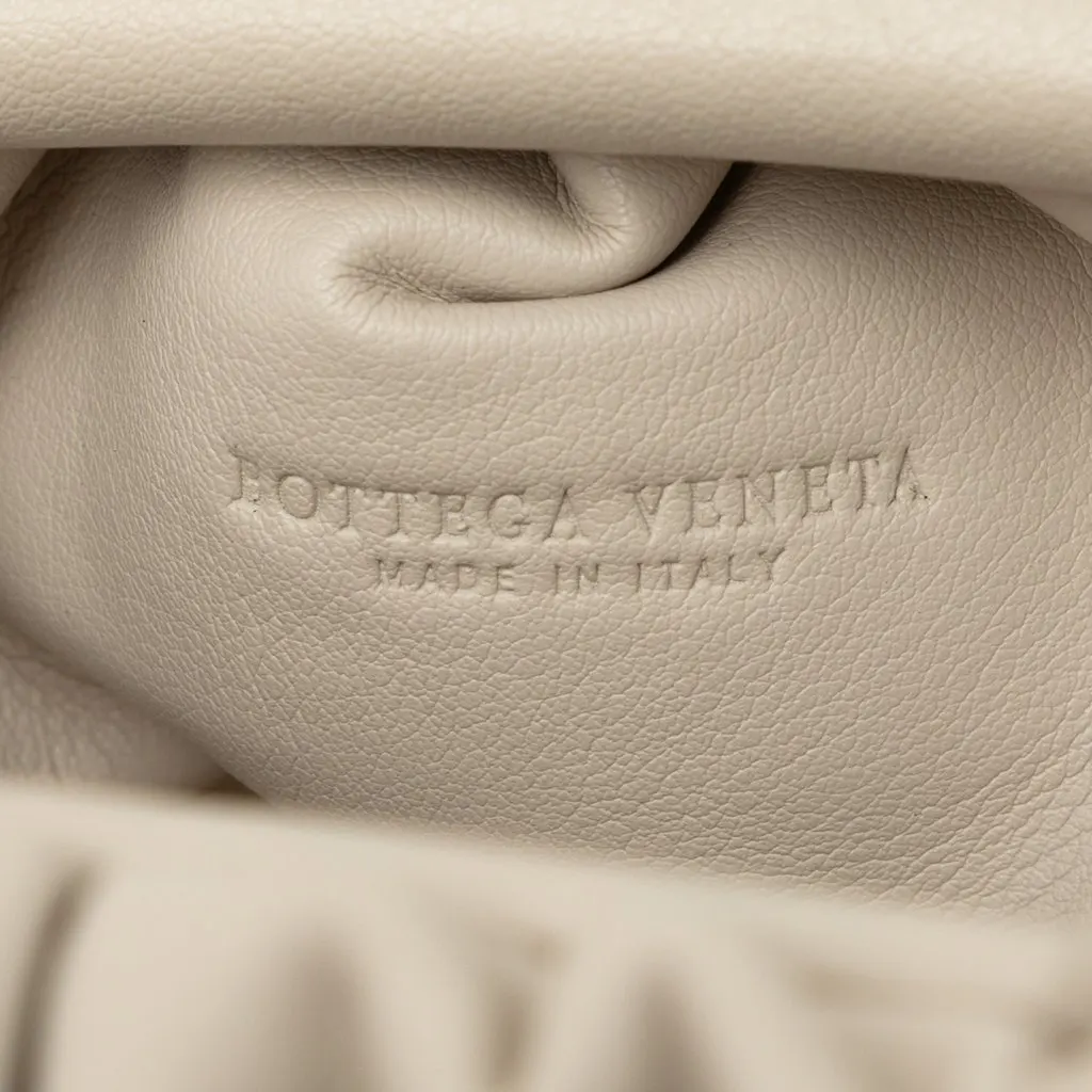 Bottega Veneta Lambskin The Mini Pouch Crossbody White Leather Very good - Box View