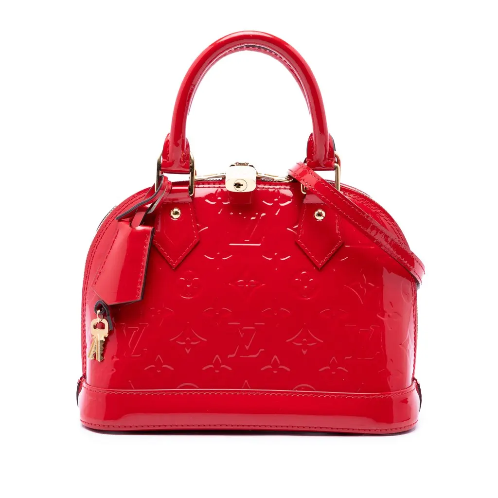 Louis Vuitton Monogram Vernis Alma BB Red Leather Very good - Front View