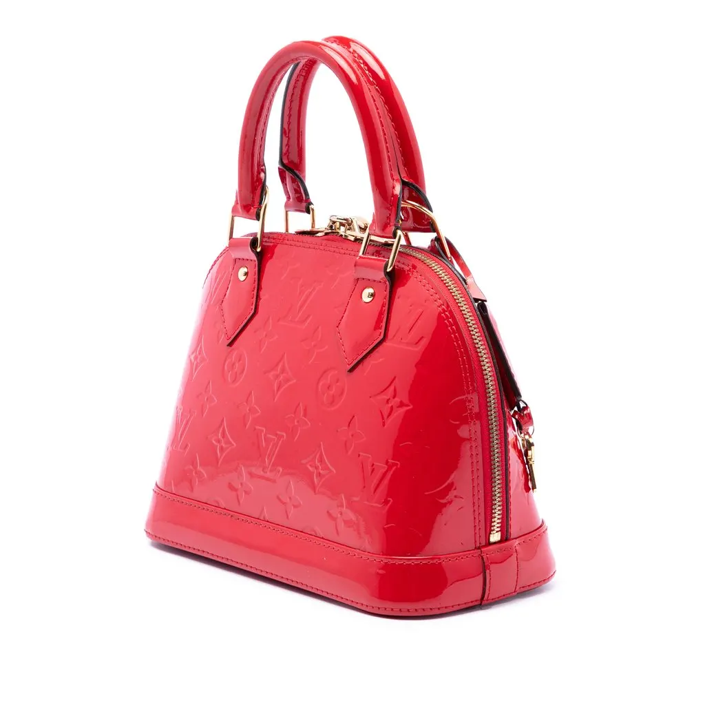 Louis Vuitton Monogram Vernis Alma BB Red Leather Very good - Back View