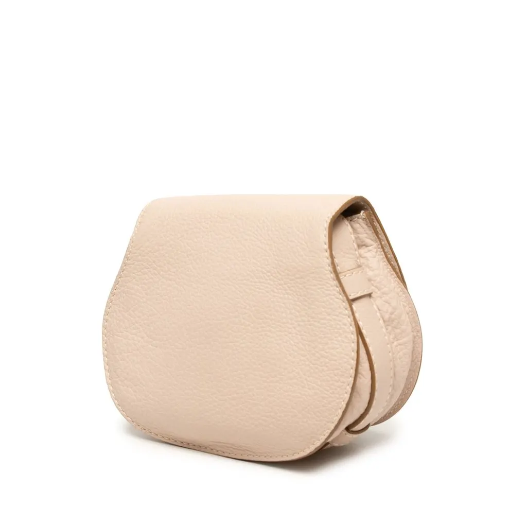Chloé Small Grained Leather Marcie Saddle Crossbody Brown Leather Very good - Back View