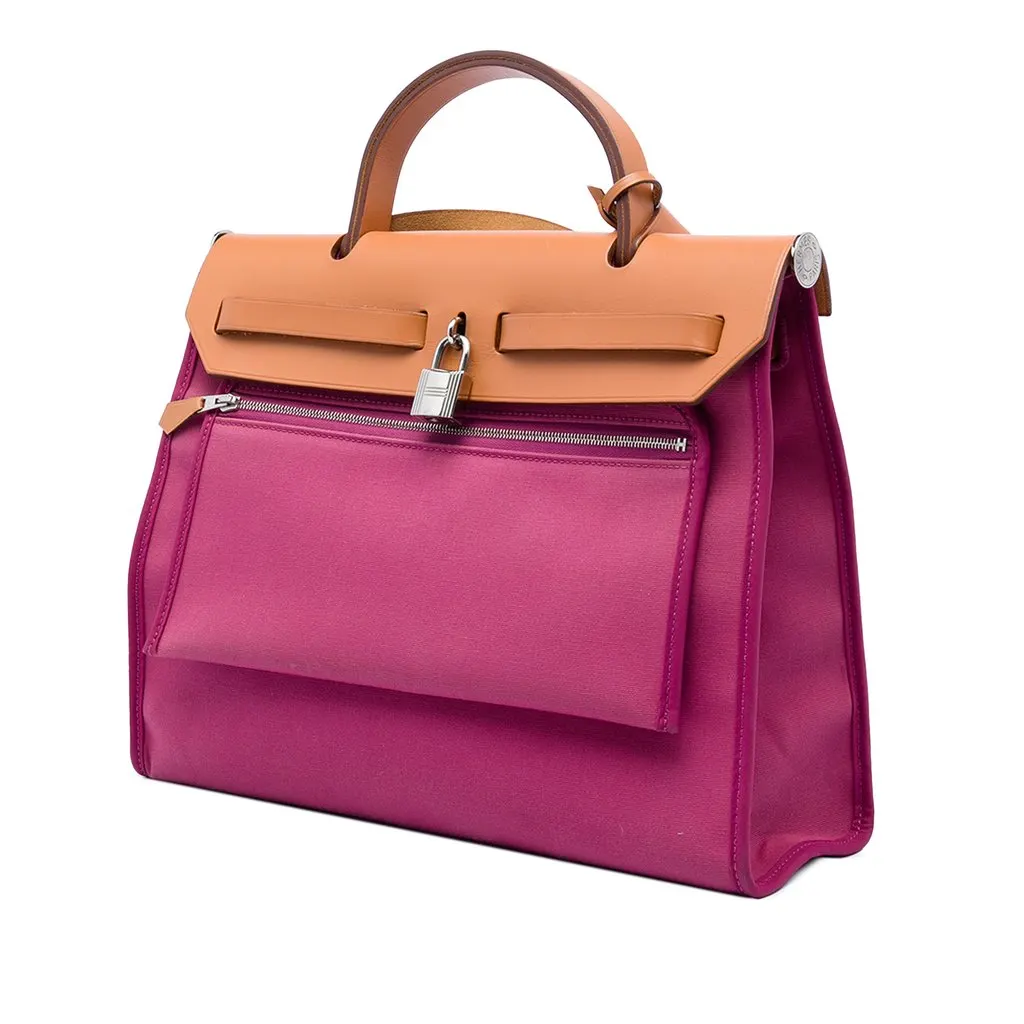 Hermès Toile Herbag Zip 31 Pink Canvas Very good - Back View