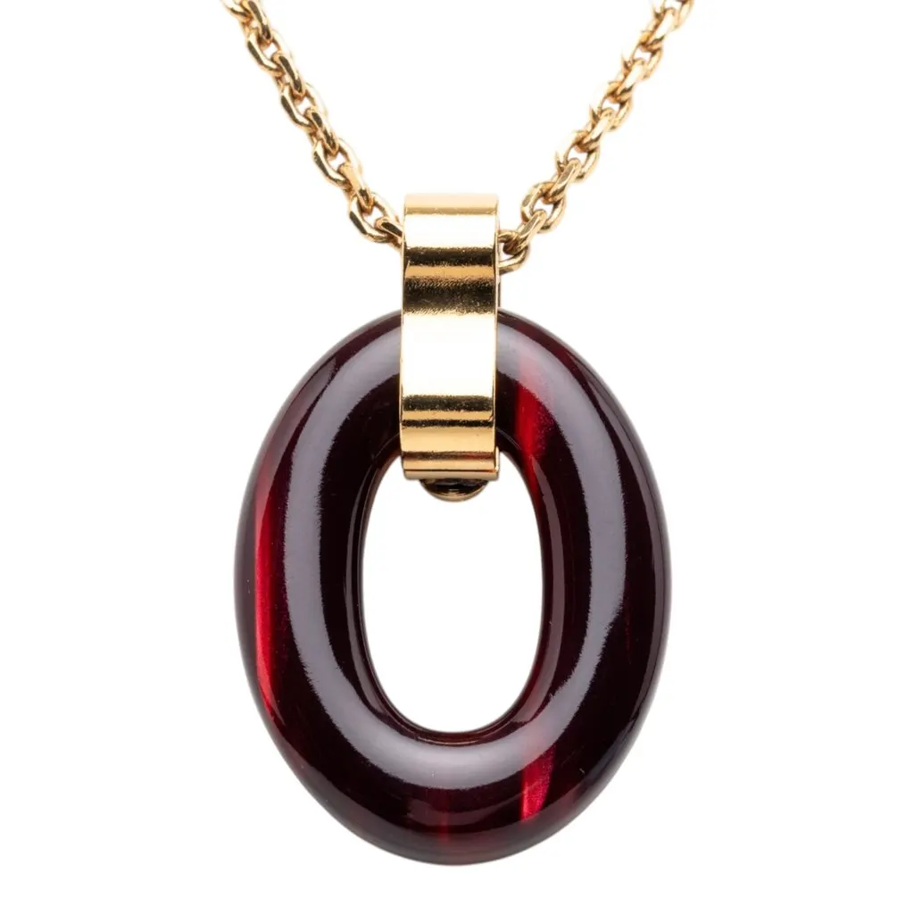 Louis Vuitton Gold Plated Resin Gimme a Clue Pendent Necklace Gold Metal Very good - Inside View