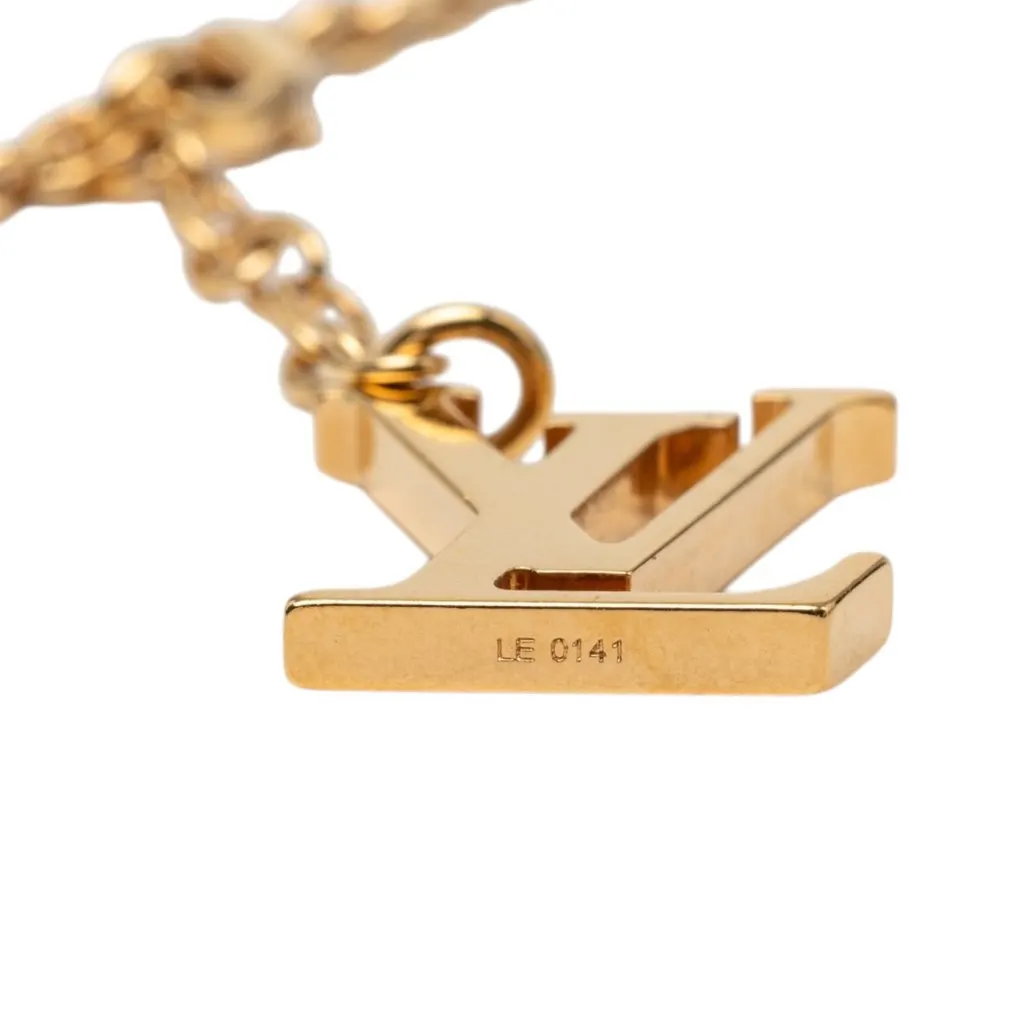 Louis Vuitton Gold Plated Resin Gimme a Clue Pendent Necklace Gold Metal Very good - Box View
