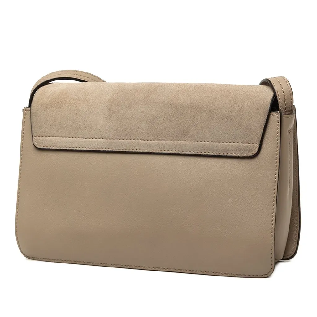 Chloé Small Suede and Calfskin Faye Crossbody Brown Leather Very good - Back View