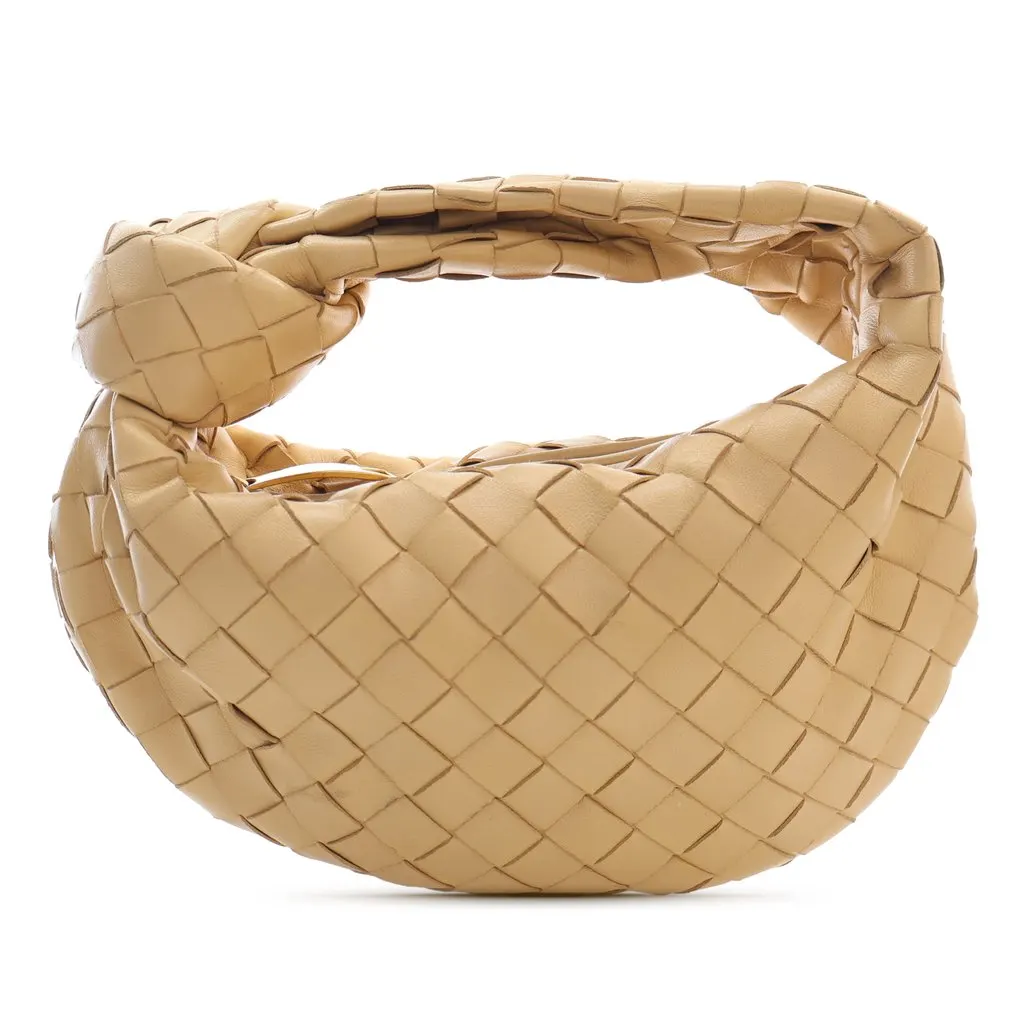 Bottega Veneta Mini Nappa Intrecciato Jodie Beige Leather Very good - Front View