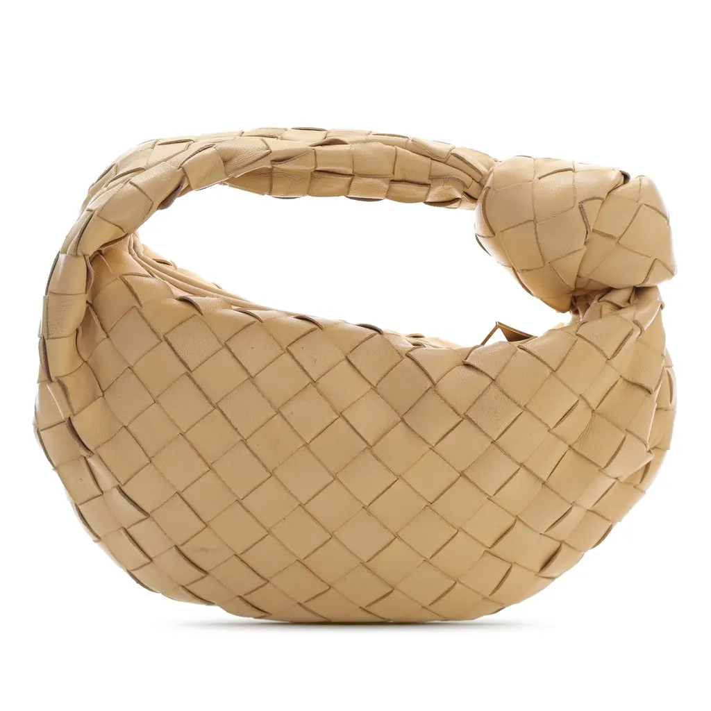 Bottega Veneta Mini Nappa Intrecciato Jodie Beige Leather Very good - Back View