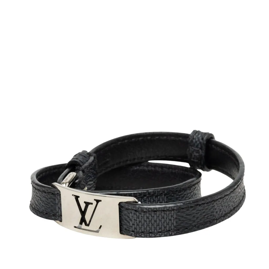 Louis Vuitton Damier Graphite Sign It Bracelet Black Canvas Very good - Back View