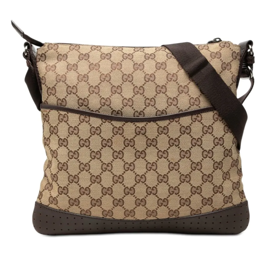Gucci GG Canvas Crossbody Beige Canvas Very good - Front View
