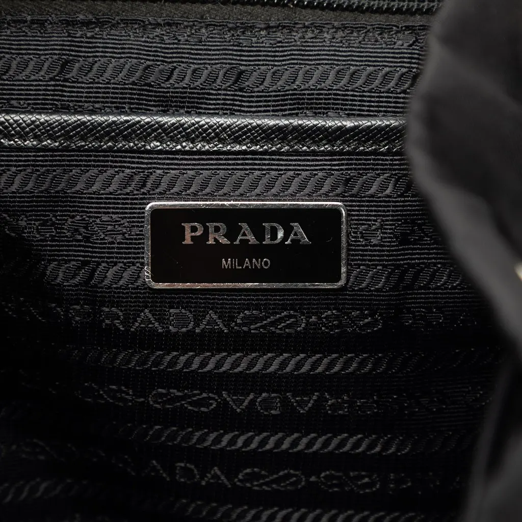Prada Saffiano Trimmed Tessuto Backpack Black Polyamide Very good - Box View