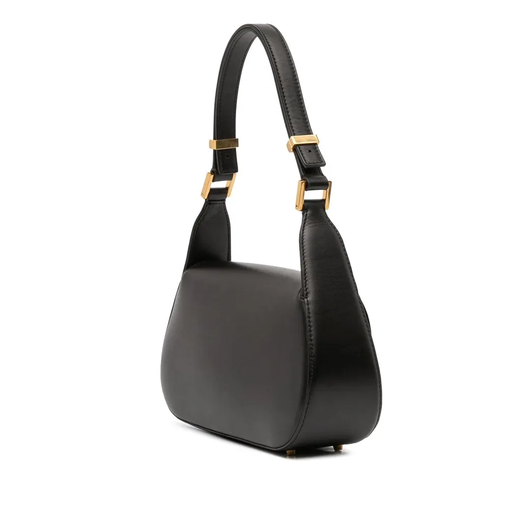 Valentino Medium Leather Vlogo Chain Shoulder Bag Black Leather Very good - Back View