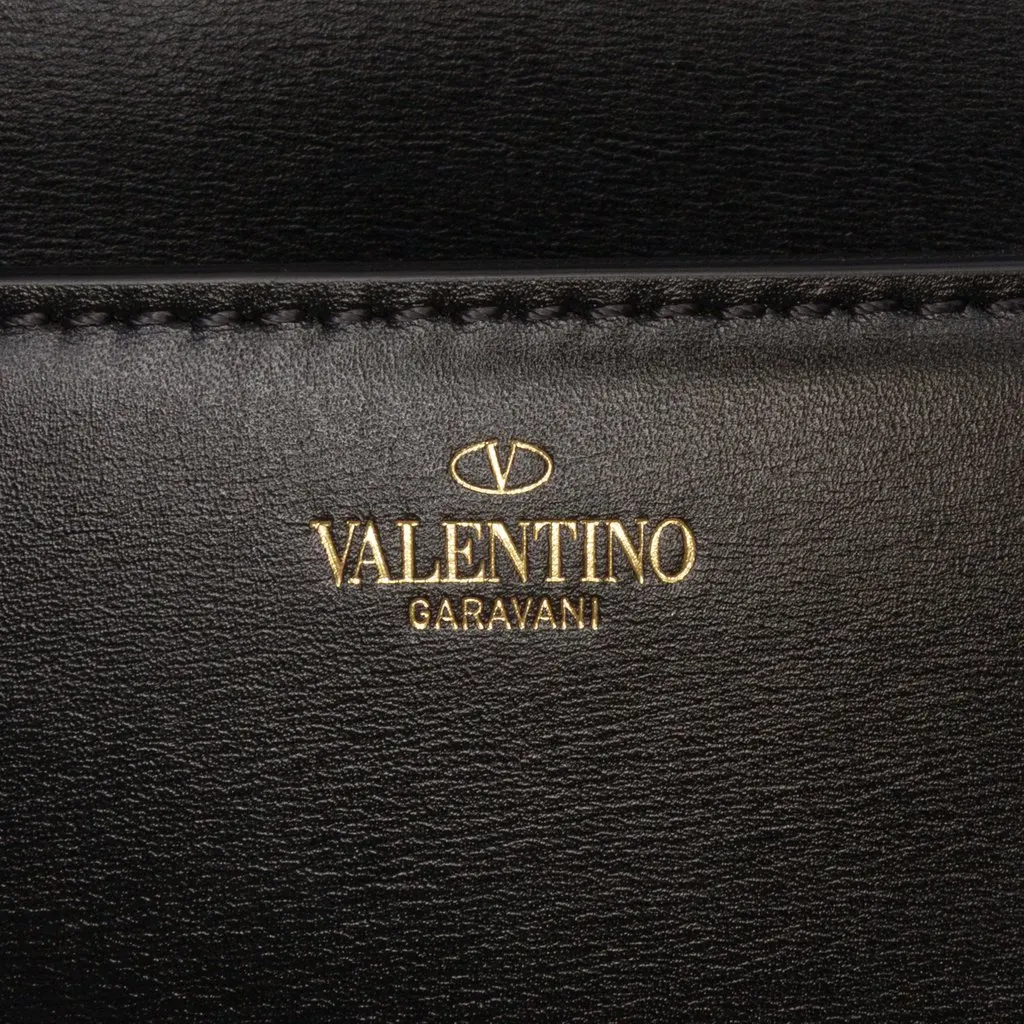 Valentino Medium Leather Vlogo Chain Shoulder Bag Black Leather Very good - Box View