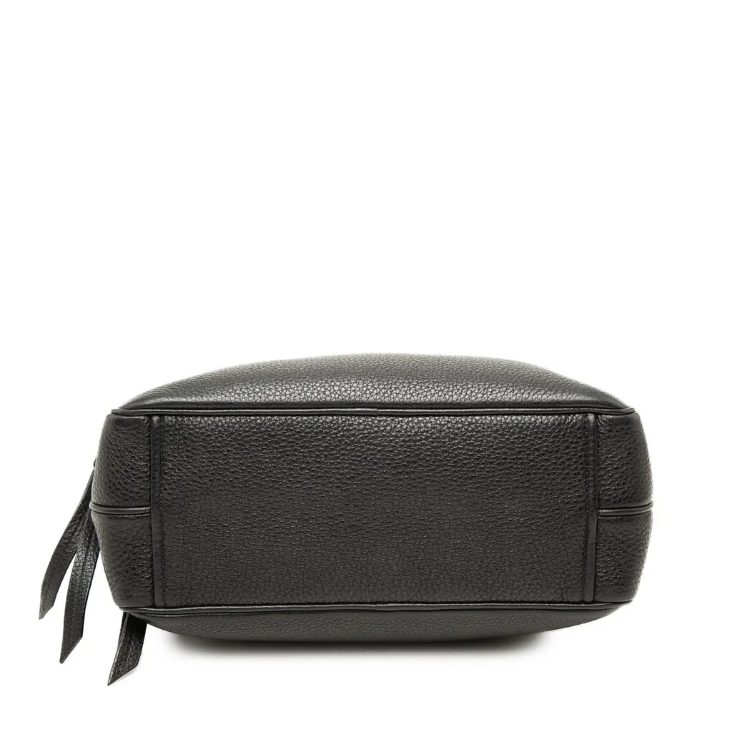 Prada Vitello Phenix Double Zip Camera Bag Black Leather Good - Inside View