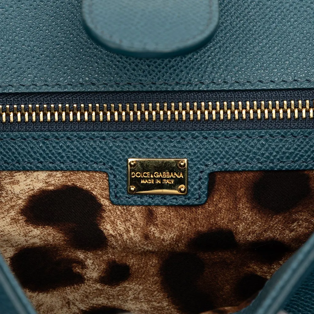 Dolce & Gabbana Large Dauphine Calfskin Miss Sicily Satchel Blue Leather Very good - Box View