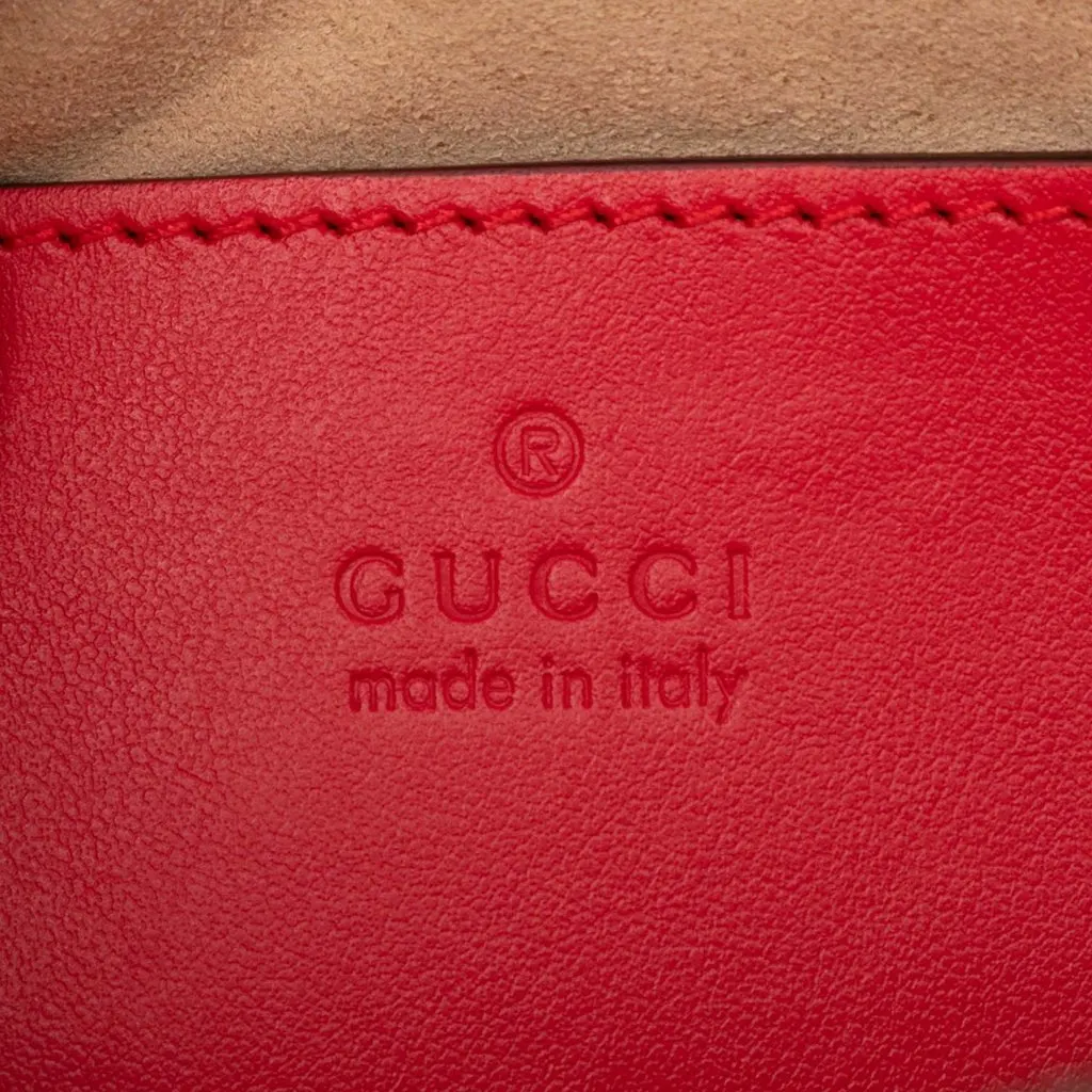 Gucci GG Marmont Matelasse Calfskin Shoulder Bag Red Leather Very good - Box View