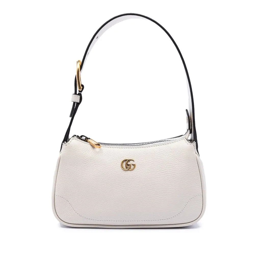 Gucci Mini Goatskin Aphrodite Shoulder Bag White Leather Very good - Front View
