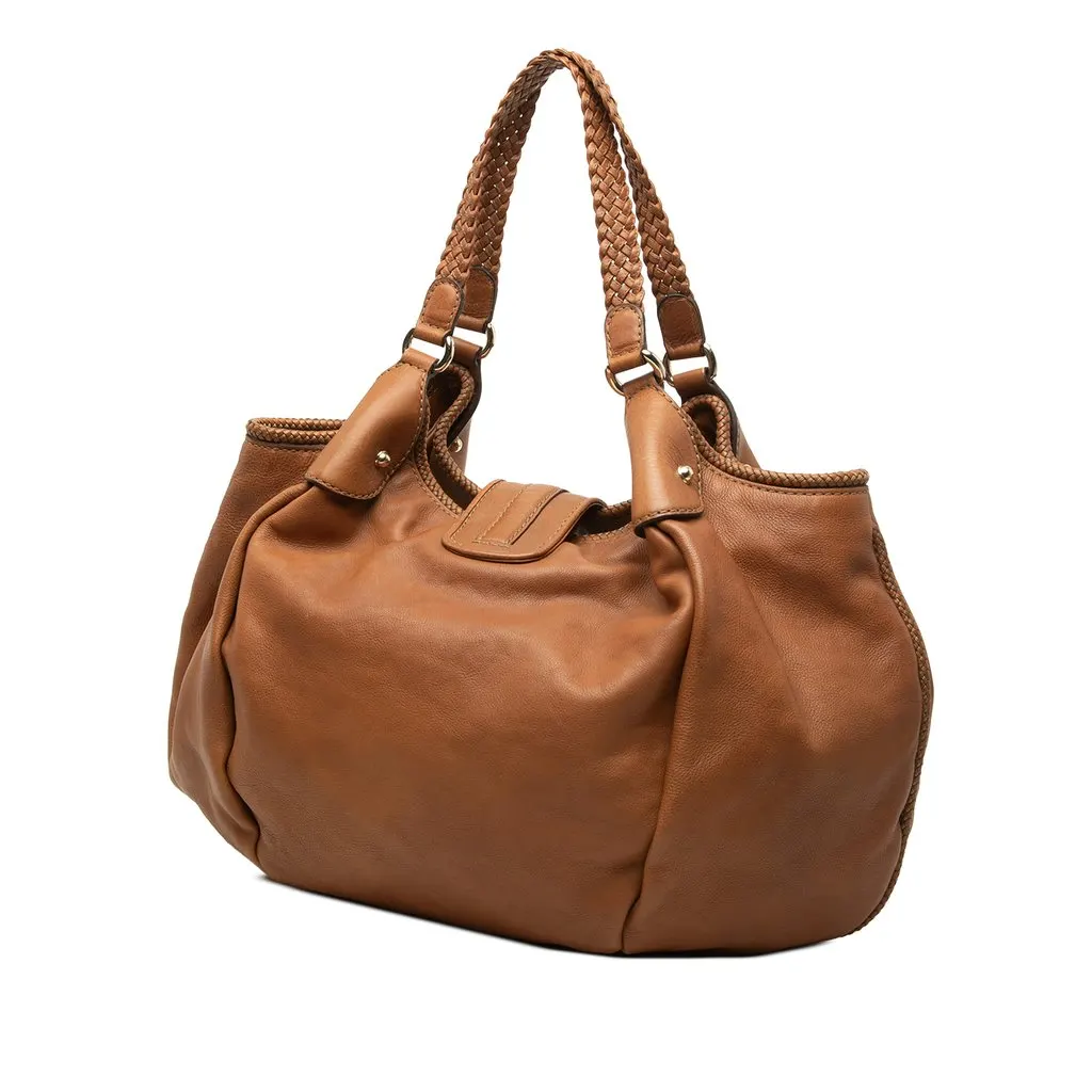 Gucci Calfskin Marrakech Tote Brown Leather Good - Back View