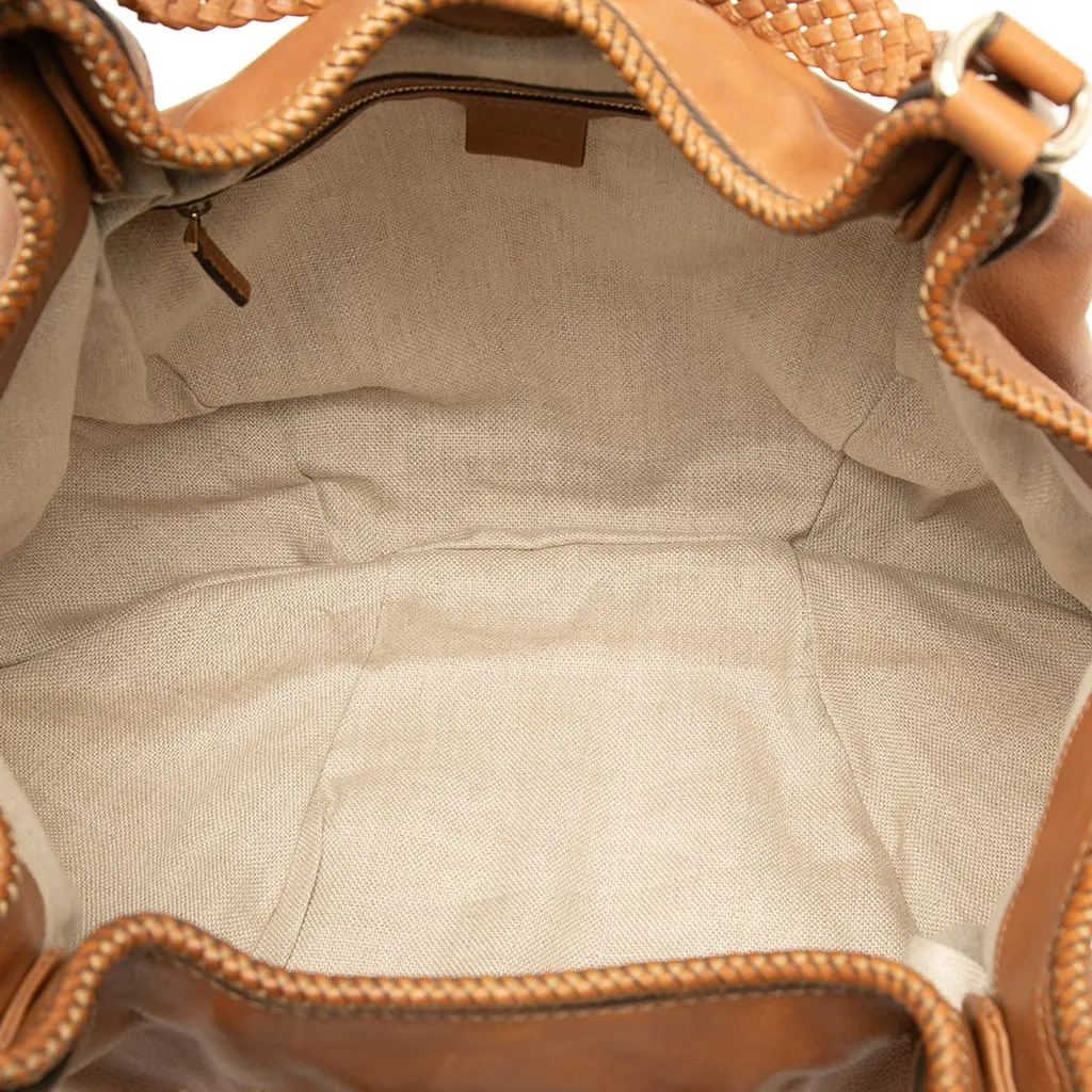 Gucci Calfskin Marrakech Tote Brown Leather Good - Model View