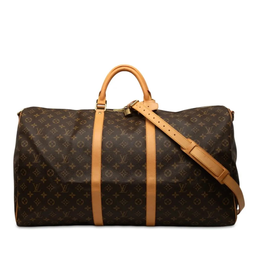 Louis Vuitton Monogram Keepall Bandouliere 60 Brown Canvas Very good - Front View