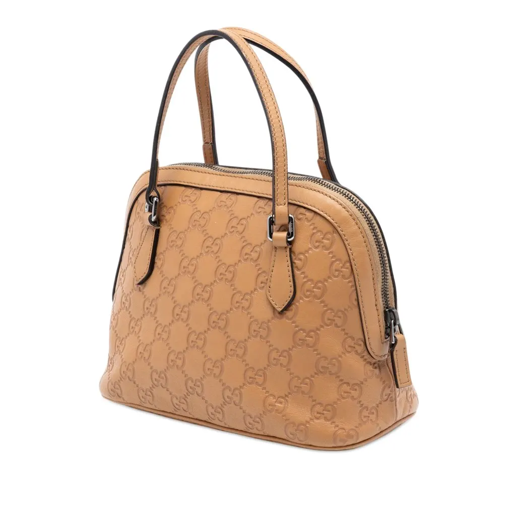 Gucci Mini Guccissima Dome Satchel Brown Leather Very good - Back View
