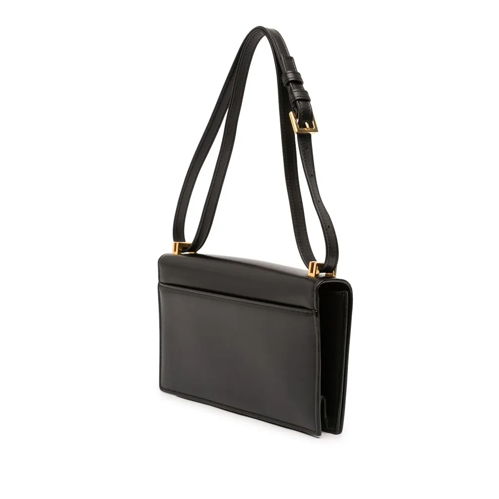 Saint Laurent Medium Smooth Calfskin Domino Shoulder Bag Black Leather Very good - Back View