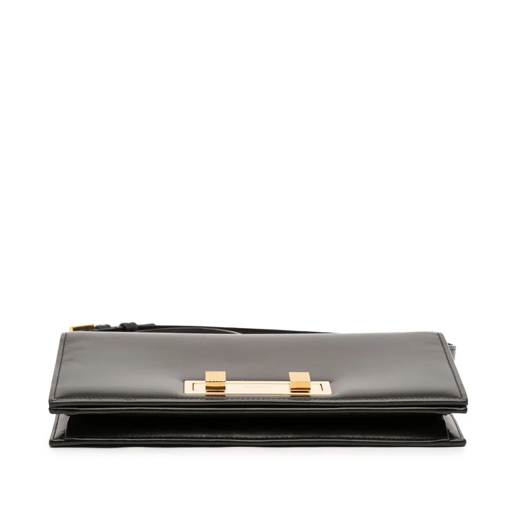 Saint Laurent Medium Smooth Calfskin Domino Shoulder Bag Black Leather Very good - Inside View