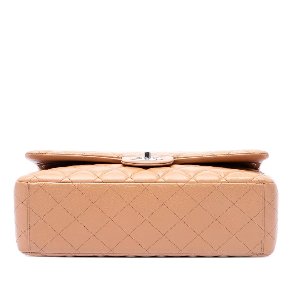 Chanel Maxi Classic Caviar Single Flap Brown Leather Very good - Inside View