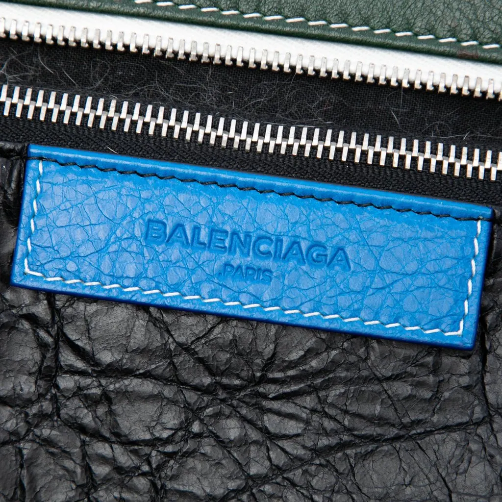 Balenciaga Lambskin Bazar Shopper Satchel M Blue Leather Very good - Box View