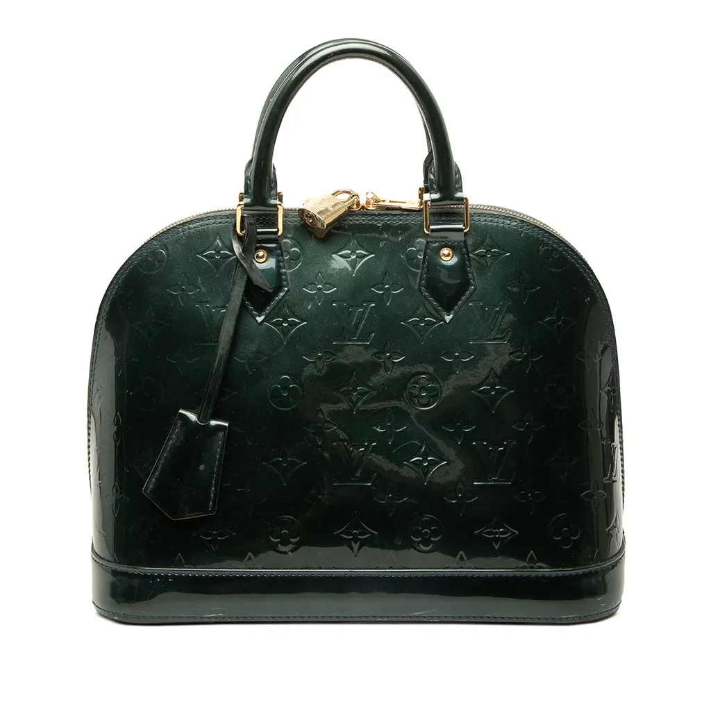 Louis Vuitton Monogram Vernis Alma PM Blue Leather Good - Front View