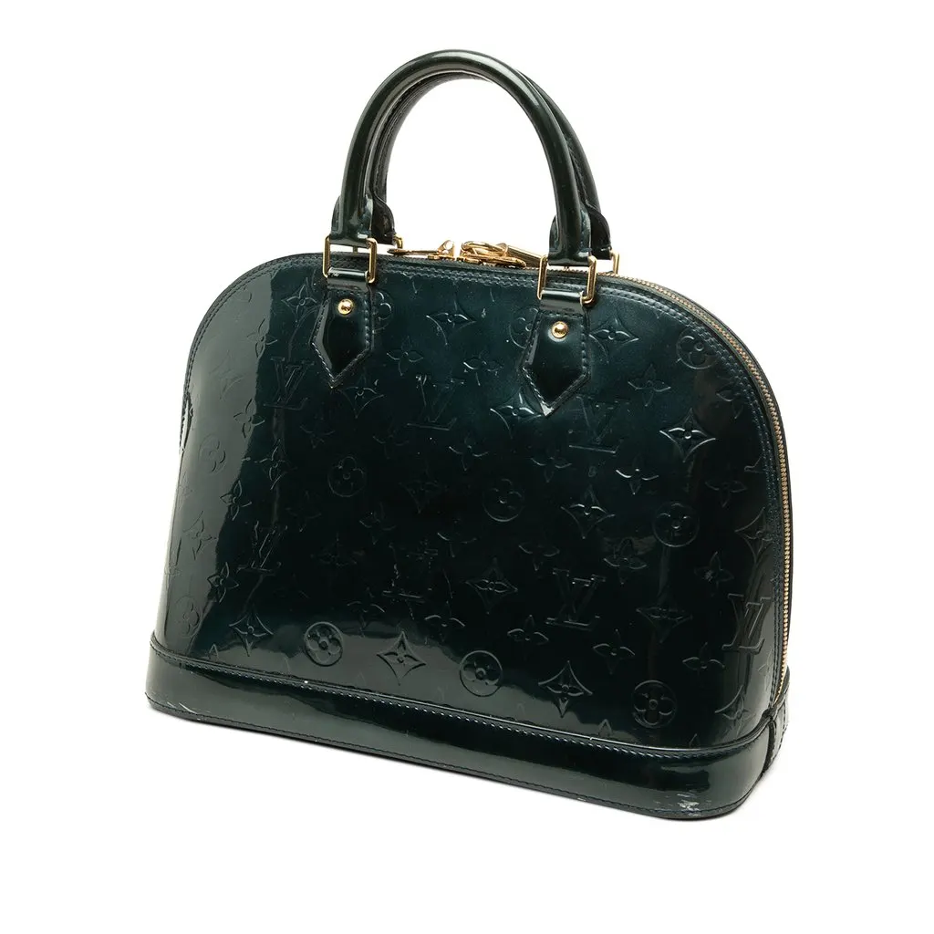 Louis Vuitton Monogram Vernis Alma PM Blue Leather Good - Back View