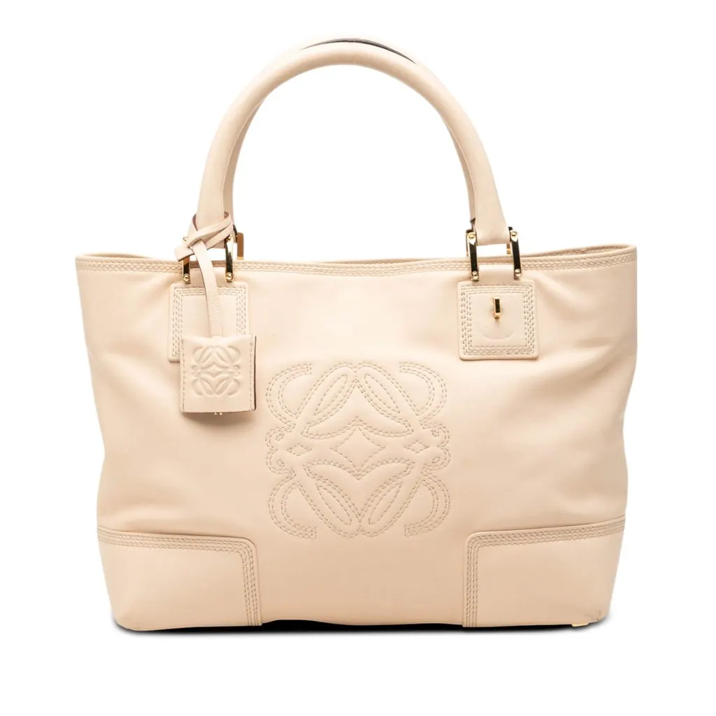 Loewe Leather Fusta 30 Tote Brown Leather Very good - Front View