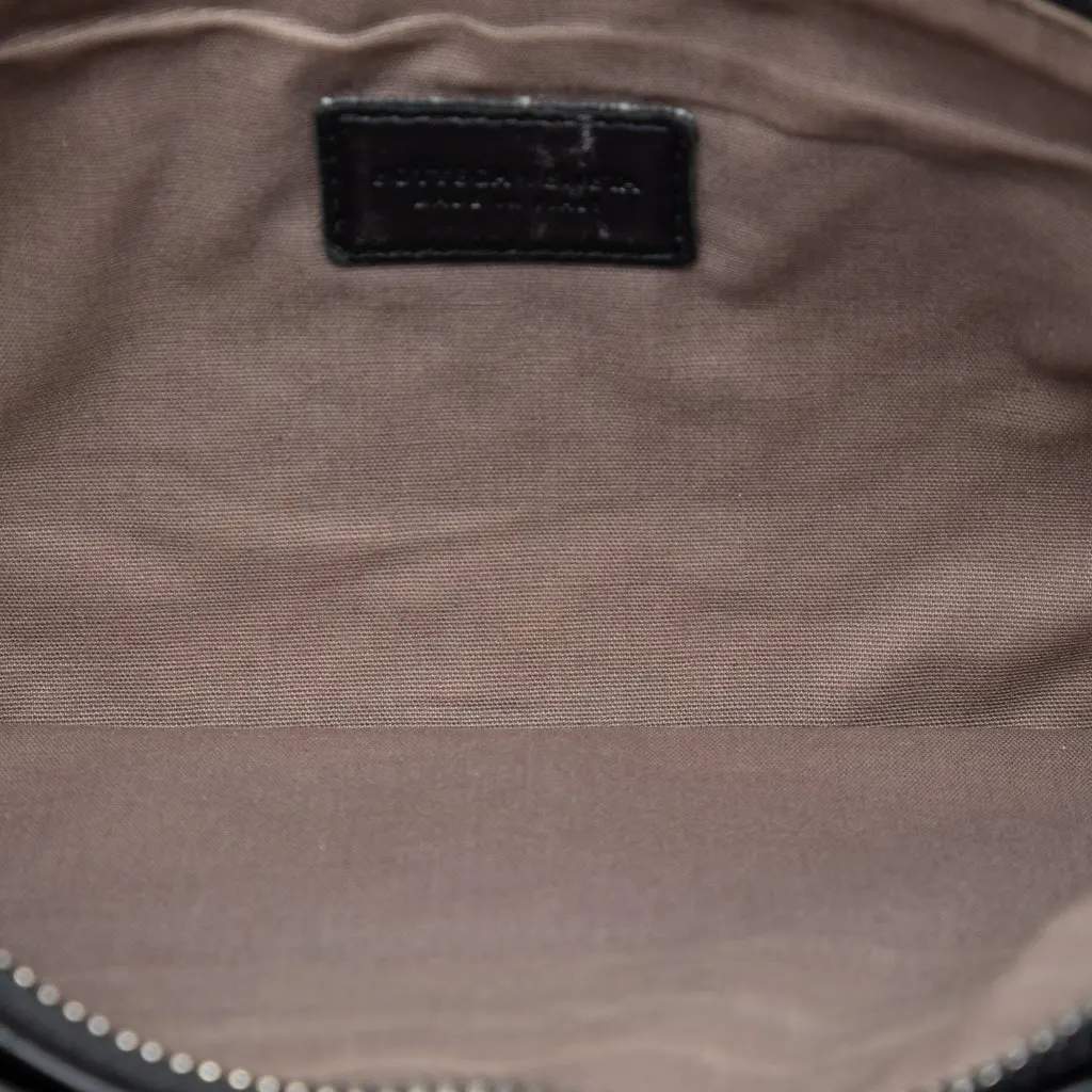 Bottega Veneta Nappa Intrecciato Double Zip Clutch Black Leather Very good - Model View