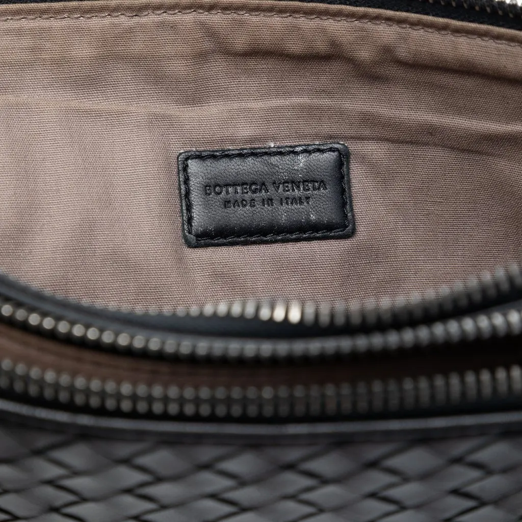 Bottega Veneta Nappa Intrecciato Double Zip Clutch Black Leather Very good - Box View
