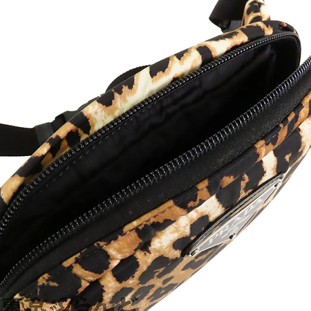 Prada Tessuto Leopard Print Belt Bag Beige Polyamide Very good - Model View