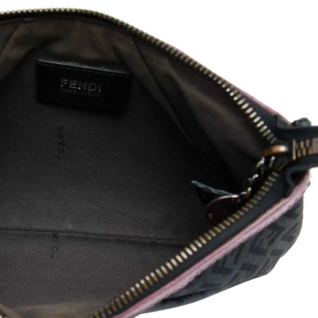 Fendi Zucchino Canvas Chain Pochette Black Canvas Very good - Model View