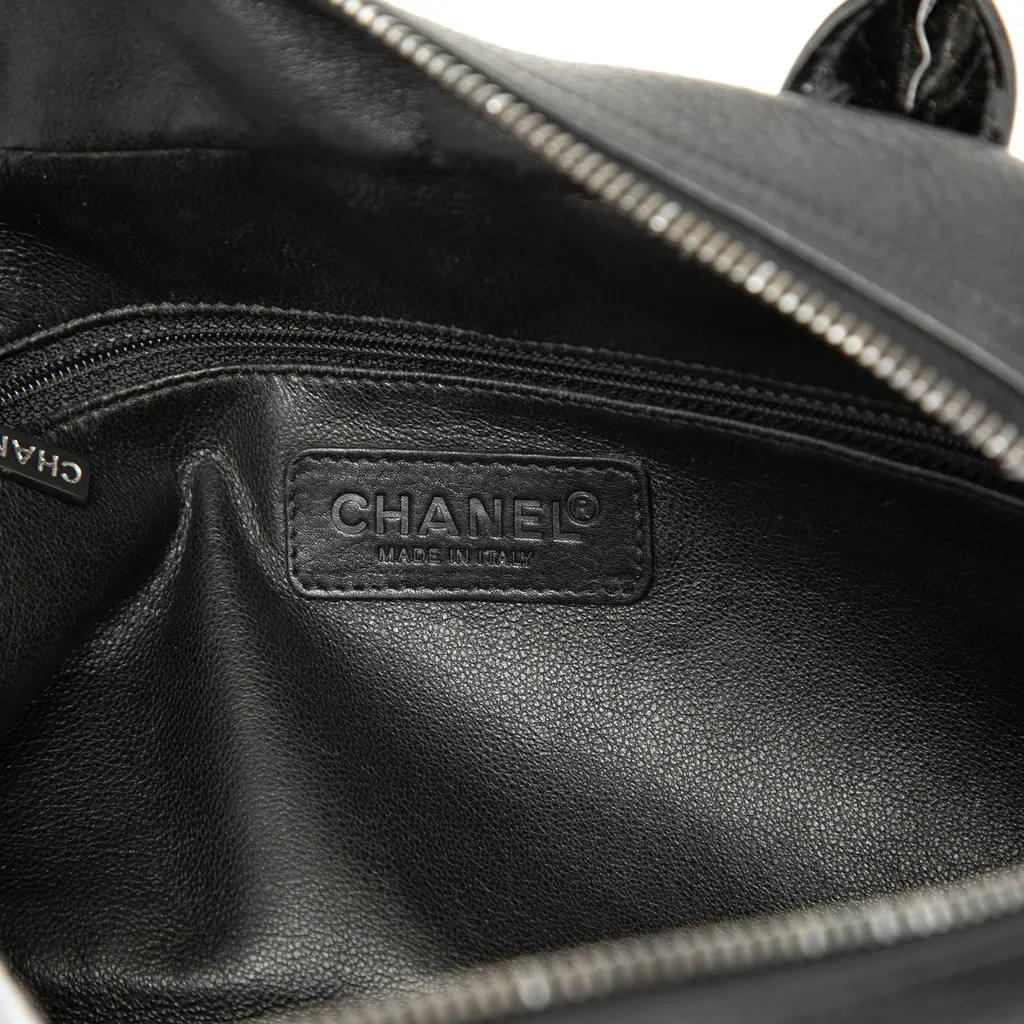 Chanel Quilted Caviar Bowler Handbag Black Leather Very good - Box View